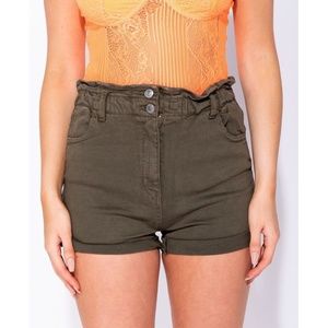 Paperbag Waist Denim Shorts